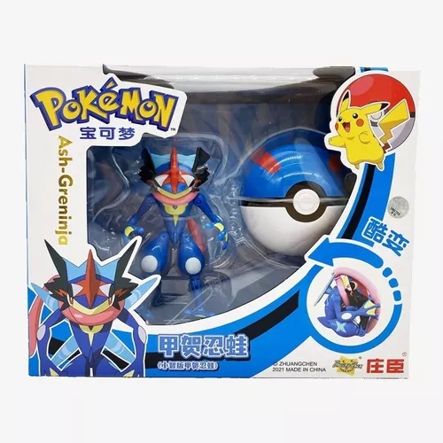 Brinquedo Pokemon Greninja Na Pokebola Boneco Articulado em