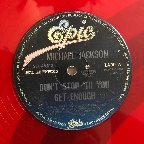 Michael Jackson Lp Dont Stop Til You Get Enough Rojo