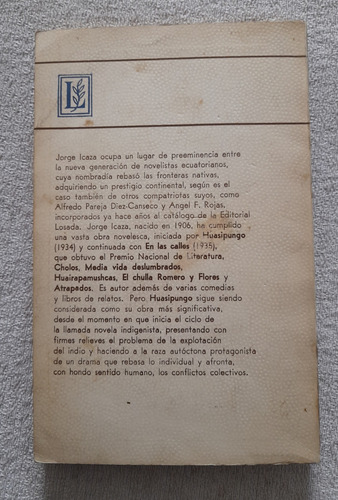 Huasipungo - Jorge Icaza - Losada Narrativa (Usado)