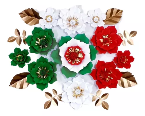 11 Flores De Papel Gigantes Fiesta Mexicana Tricolor en venta en  Corregidora Querétaro por sólo $ 790.00 - OCompra.com Mexico