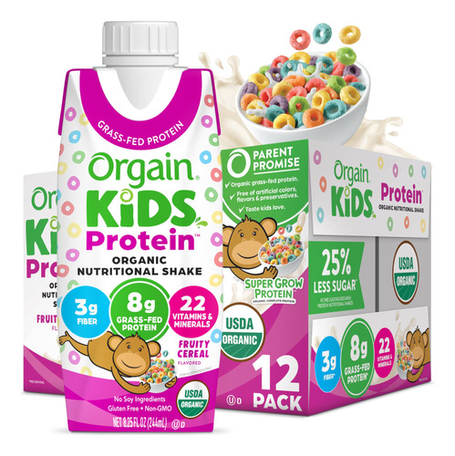 Orgain Organic Kids Batido Nutricional De Proteinas, Sabor F