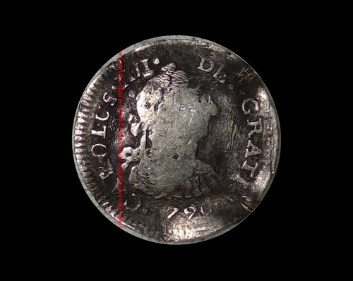 Moneda 1/2 Real 1790 Mexico Colonia Española Carlos Iv Plata (Usado)