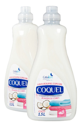 Kit 2 Lava Roupa Liquido Coquel Sabão De Coco 1,5l  Amacite