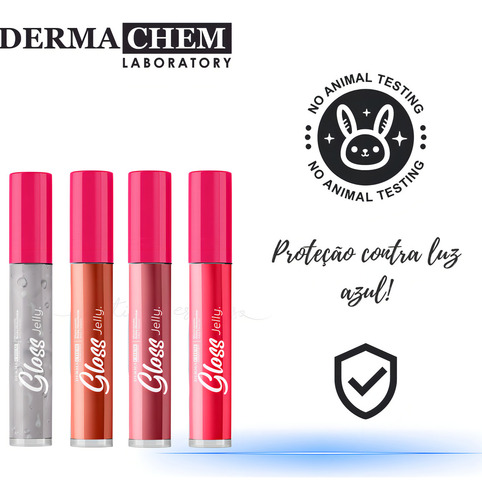 Gloss Labial Jelly Passiqne Alta Fixação Hidrata Dermachem Cor Rosa
