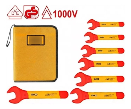 Set Aislado 7 Llaves De Boca 1000v Ingco Hkispa0701