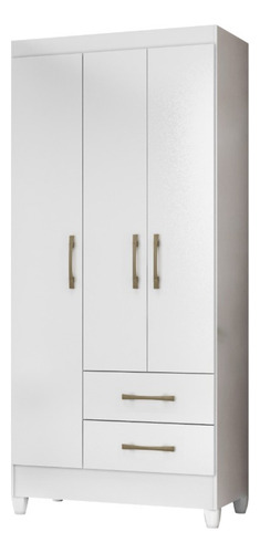 Armario Mult Cozinha Quarto Uso 3 Portas 2 Gaveta Madri Branco Flex Rosa -shark Moveis