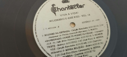 Lp Milionário E José Rico Viva A Vida V 18 Pôster (Usado)