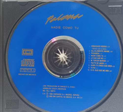 Cd Paloma San Basilio Nadie Como Tu (Usado)