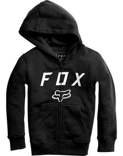 Poleron Lifestyle Niño Legacy Moth Zip Negro Fox