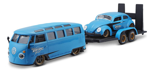 Maisto 1:24 Design Exotic Vw Van Samba/escarabajo - Azul