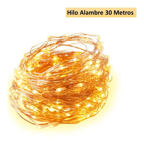 Imagen 2 de 6 de Hilo Led 30 Metros Alambre Luces Decoración Guirnalda 220 V