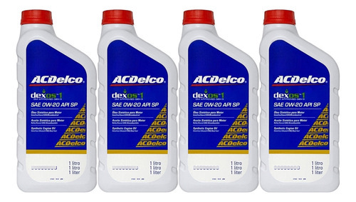 Oleo 0w20 Acdelco Api Sp Sintético Dexos 1 - Kit 4 Litros