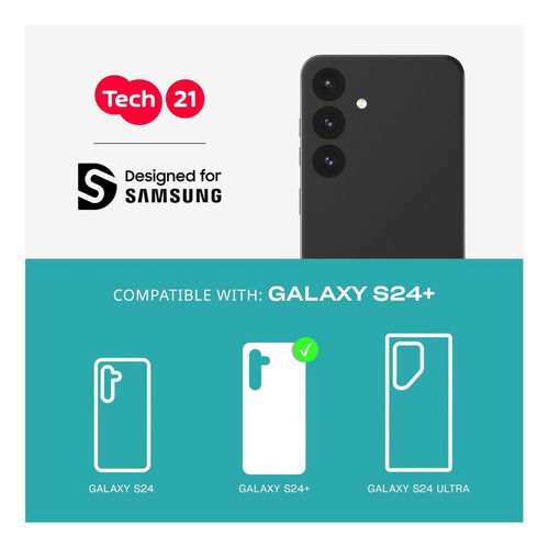 Tech21 Evo Clear Funda P/ Samsung Galaxy S24+ Transparente