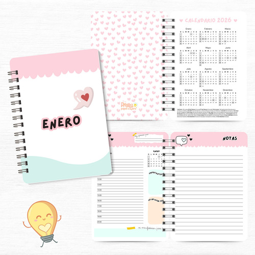 Agenda 2026 Imprimible Pdf Diaria Con Horario -sweet Blanco Sweet 2026