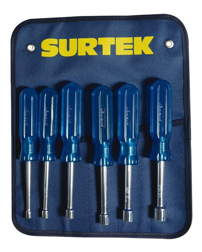Juego De 6 Desarmadores De Caja En Pulgadas Surtek® Azules