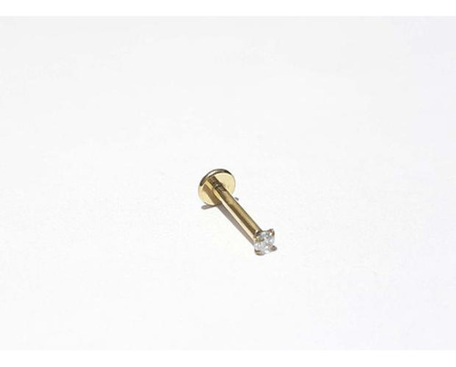 Piercing Titanio Labret 8mm Dourado Pedrinha 2mm Tragus