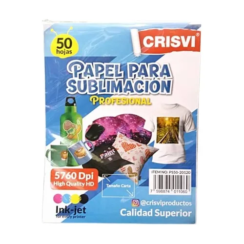 comprar  Papel Para Sublimación Crisvi Tamaño Carta 50 Hojas