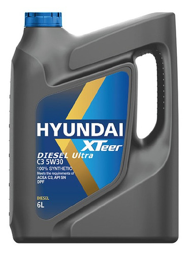 Imagen 1 de 1 de Aceite para motor Hyundai sintético 5W-30 para camiones y buses x 6L