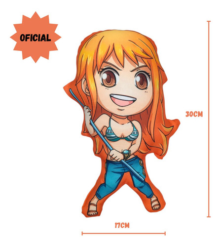 Almofada 3d Nami Boneco Monkey Luffy One Piece Chapeu Palha