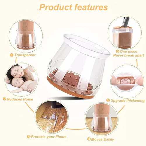 D 30 Protectores De Suelo De Silicona Con Fieltro For Silla
