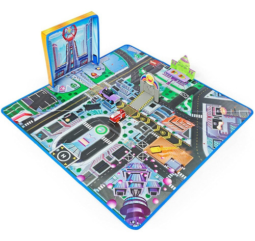 Paw Patrol Tapete De Juego Ciudad Aventura + 2 Vehículos Multicolor Ciudad Aventura