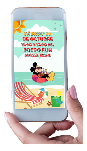 Video Invitacion Personalizada Cumpleaños Mickey Playa
