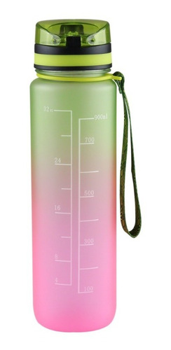 Imagen 8 de 10 de Bote Vaso De Agua Motivacional 1000 Ml Termo Cilindro Popote