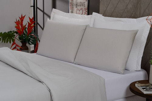 Capa De Edredom Solteiro Duvet Zíper 1,60 X 2,40 400 Fios Cor Cinza