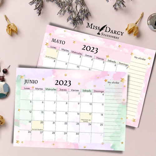 Calendario Para Imprimir 2023 Planner Mensual A4 Almanaque