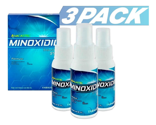 Imagen 1 de 8 de 3 Piezas De Minoxidil 5% Para 3 Meses Envío Gratis Anacastel