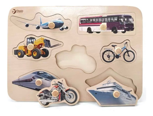 Puzzle Para Niños Transportes Reales - Juego De Encaje Autos