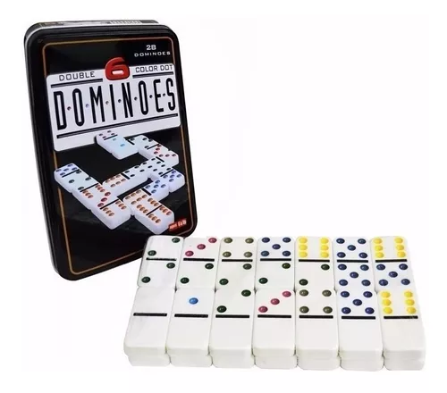 Jogo De Dominó Profissional Osso Colorido 28 Pedras Dominoes