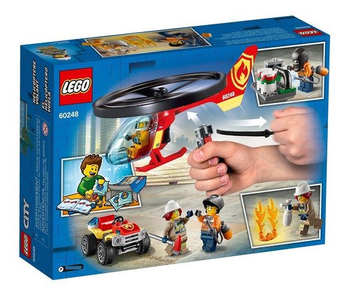 Juego Lego City Helicóptero Bombero Para Construir 93 Piezas