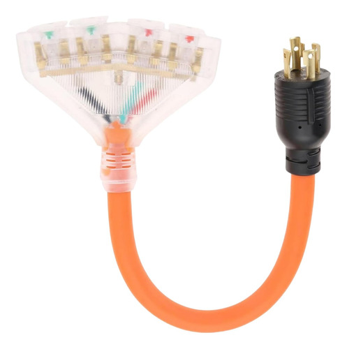Cable Bloqueo Energía 30a Nema L14-30p A 4 Tomas 15/20r