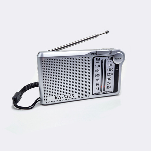 Rádio Fm Am Portátil Com Bateria E Pilhas