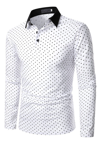 Camisa Ajustada Creative Para Hombre, Cuello Alto, Manga Lar