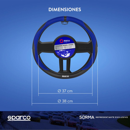Imagen 7 de 10 de Funda Cubre Volante Sparco Universal Pvc