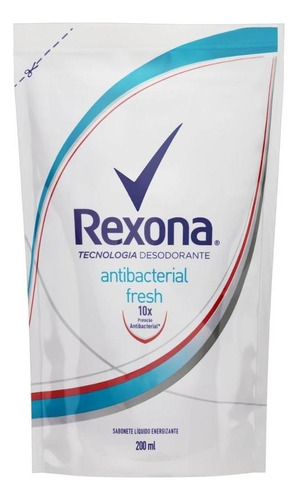 Sabonete Líquido Antibacterial Fresh Rexona Sachê 200ml Refil