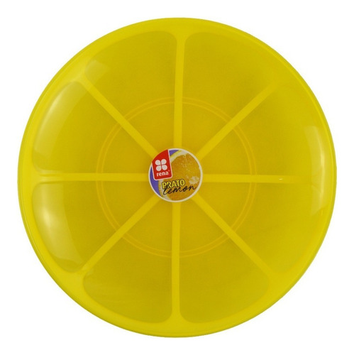 Pack 12 Platos Plástico Redondo Diseño Limón 20cm Resistente
