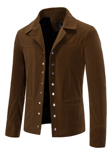 Chaqueta Casual De Terciopelo Dorado De Estilo Británico Par