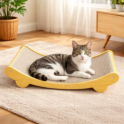 Arranhador Cama De Gato Sisal Em Curvo 60x32x15