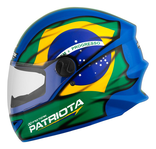Capacete Moto Fechado R8 Patriota Brasil Eleição Motociata
