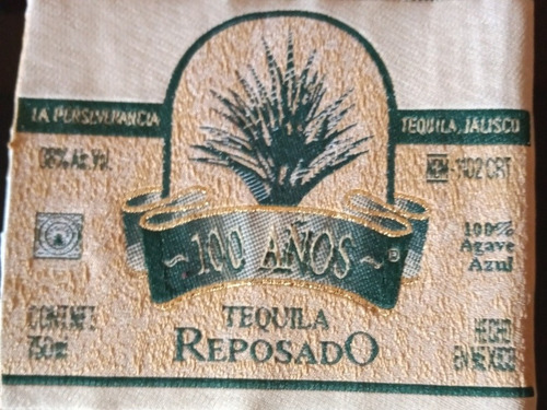 Parche Bordado: Tequila Reposado 100 Años.