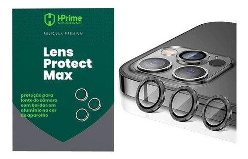 Película Hprime Aro Lente Preto P/ iPhone 13 Pro/ 13 Pro Max