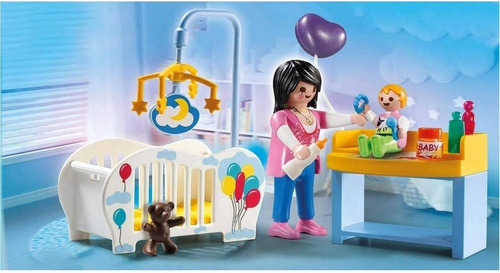 Imagem 2 de 4 de Playmobil Quarto Do Bebê Berçário Mamãe 70531 City Life