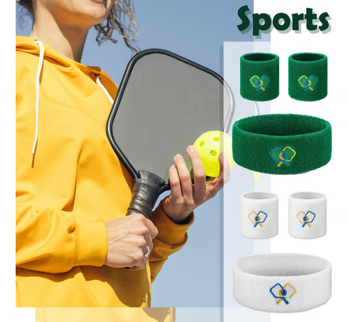 Suhine 4 Diademas Deportivas 8 Muñequeras Absorbentes De Hum