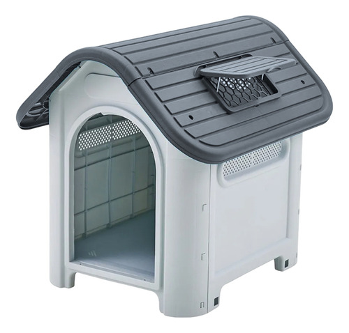 Casa Para Perro Mediano Térmica Plástico Resistente - 85cm Color Gris