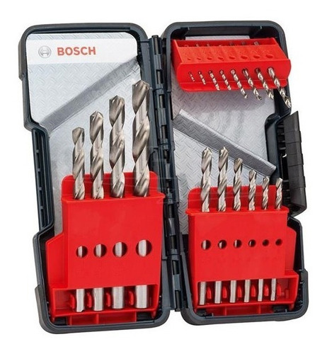 Jogo De Brocas 1 A 10mm Hss Pointeq Bosch 18 Peças Maquifer