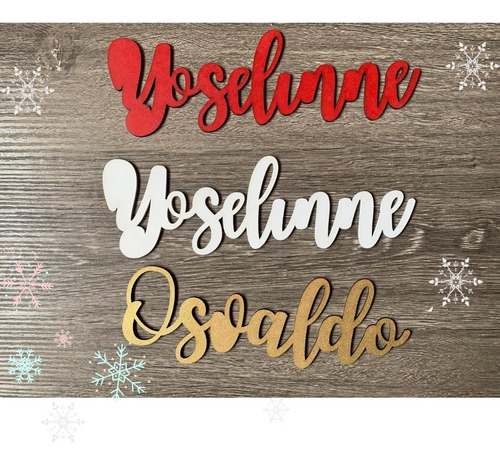 3 Nombres Personalizados Adorno Para Árbol De Navidad Rojo