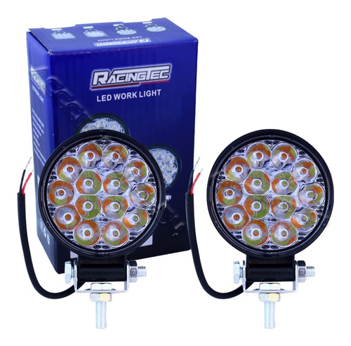 Luz Led Trabajo Redondos 42w Fijo/strobo